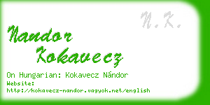 nandor kokavecz business card